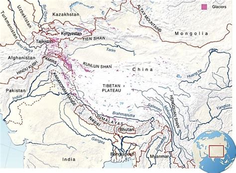 Major Mountain Ranges Of Asia - WorldAtlas