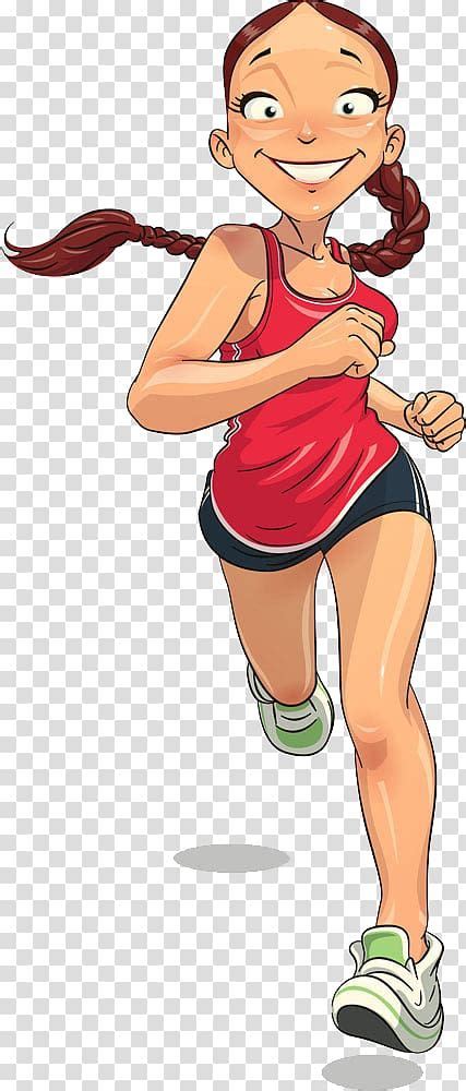 woman jogging illustration, Running Cartoon Sport Illustration, Running ...