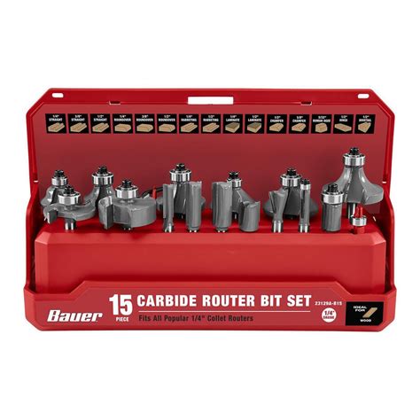 Carbide Router Bit Set, 15-Piece