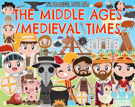 The Middle Ages/medieval Clipart Instant Download Castle - Etsy Australia