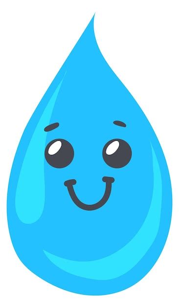 Gota de agua con cara sonriente líquido limpio feliz | Vector Premium