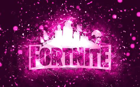 Fortnite purple logo, purple neon lights, creative, purple abstract ...