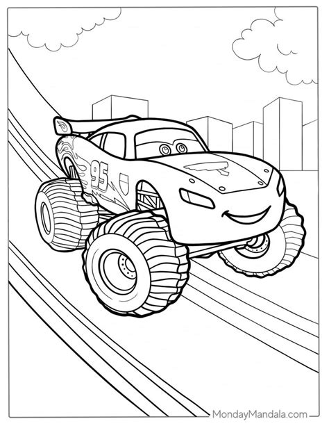 26 Lighting McQueen Coloring Pages (Free PDF Printables) | Monster ...