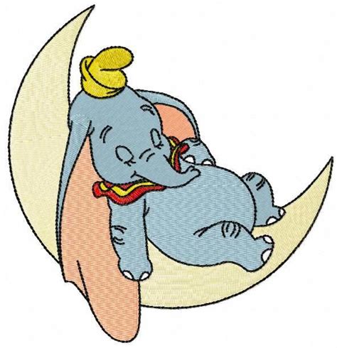 Sleeping Dumbo embroidery design | Cartoon embroidery, Machine ...