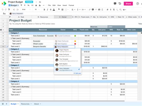 Project Budget Template | Budget Templates by Spreadsheet.com