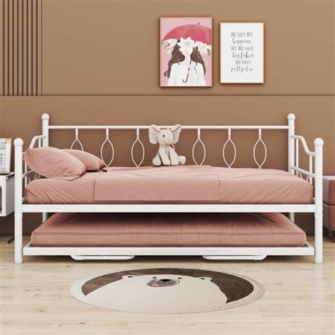 Red Barrel Studio® Ororo Twin Size Metal Daybed with Twin Size ...