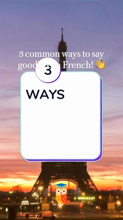 3 common ways to say goodbye in French! 👋 | Sayings, Learning, Common