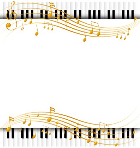 Border template with with piano keyboards and musicnotes 362907 Vector ...