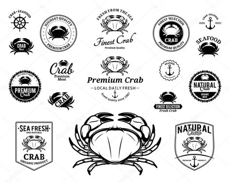 Crab Logos, Labels and Design Elements ⬇ Vector Image by © Counterfeit ...