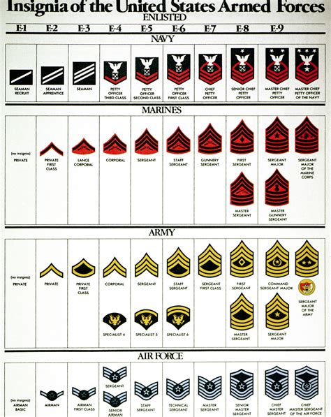 Printable Military Rank Chart