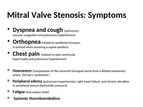 Mitral Valve Stenosis Symptoms