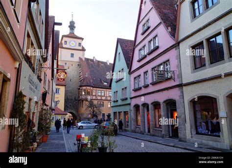 quaint ancient town of Rothenburg ob der Tauber or Rothenburg on the ...