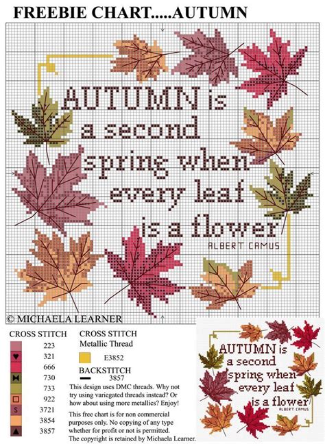 Leaves Autumn [Pattern] | Cross Stitch | Pinterest | Autumn cross ...