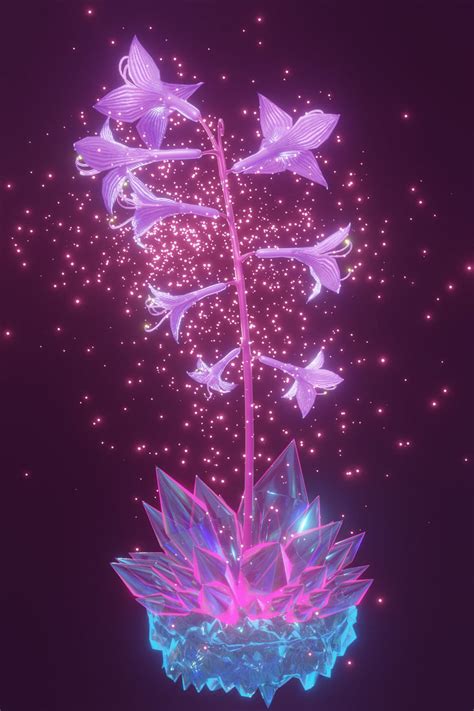 Magical flower 3d model and animation