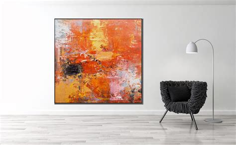 Abstract Painting Red Abstract Art Orange Abstract Wall Art - Etsy