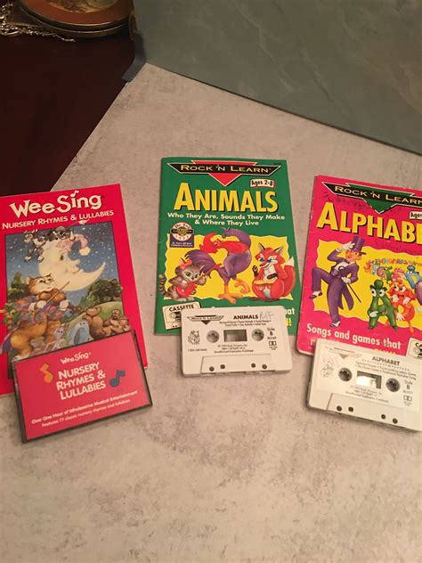 Vintage 1980s 1990s Rock n learn Wee sing Book cassettes preschool ...