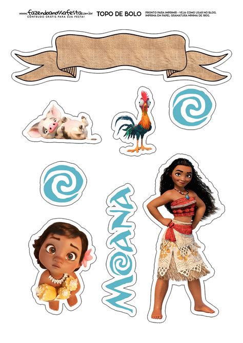 Moana Baby: Free Printable Cake Toppers. - Oh My Baby!