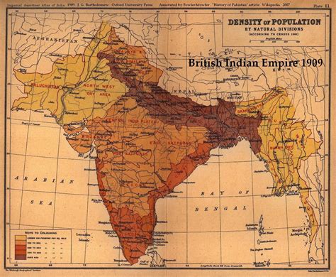 Population Density of the British Indian Empire, 1909 | Ancient india ...