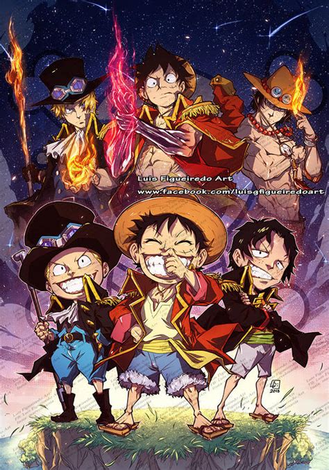 A.S.L Brothers - ACE, SABO , LUFFY - One Piece by marvelmania on DeviantArt