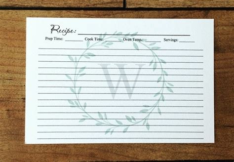 4x6 Recipe Cards Personalized Recipe Cards Custom Recipe - Etsy