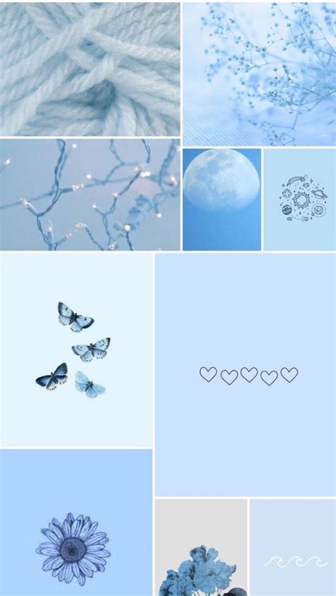 Download Aesthetic Baby Blue Collage Wallpaper | Wallpapers.com