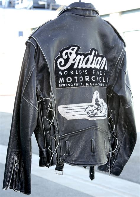 Items similar to Vintage Indian Motorcycle Leather Jacket by Lee Trevor ...