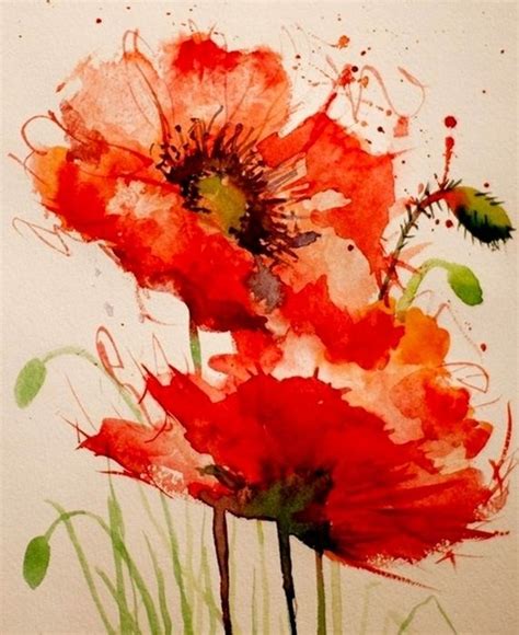 199 best Watercolor Poppies images on Pinterest | Watercolor poppies ...