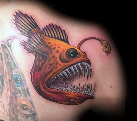 60 Angler Fish Tattoo Designs For Men - Deep Sea Ink Ideas