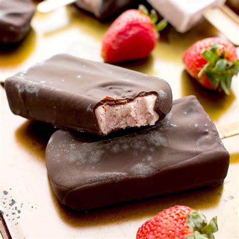 Chocolate-covered Strawberry Ice Cream Bars (Vegan, Dairy Free, Paleo ...