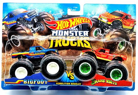 Hot Wheels 2 x Monster Truck Bigfoot vs Snake Bite HDG18 - Sklep ...