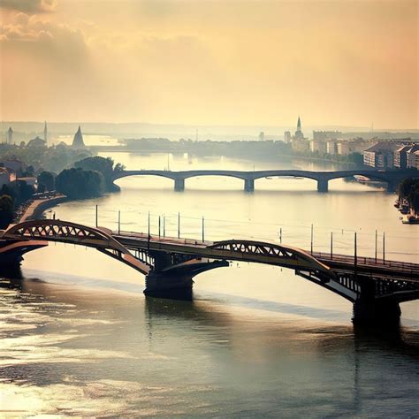 Premium AI Image | Bridges on Danube River in Vienna