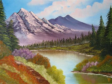 Mountain Lake Painting by Tetyana Popova