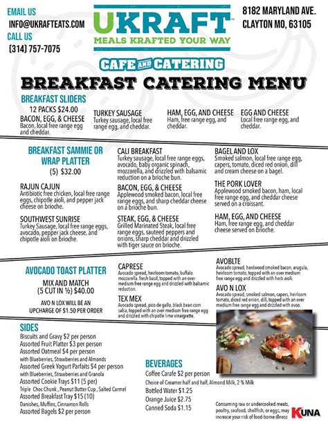 BREAKFAST CATERING MENU | UKRAFT FOOD TRUCK