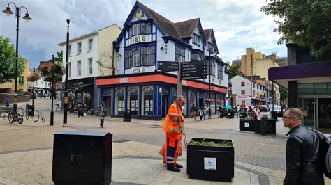 Luton City Centre and Local Buildings, High Angle Drone's View of Luton ...