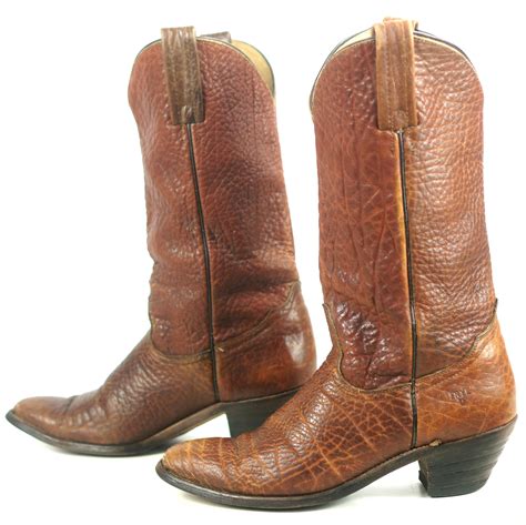 Frye Full Bullhide Cowboy Western Boots Vintage US Made 2.5" Heels Men ...