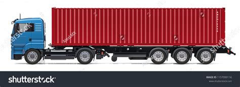 Container Truck Side View 3d Rendering Stock Illustration 1157099116