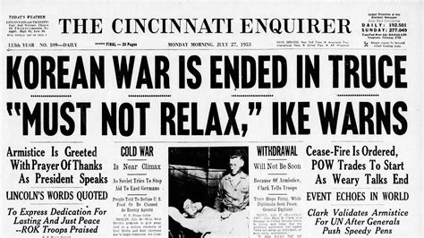 Korean War truce: Enquirer historic front pages from July 27