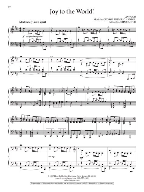 Joy to the World! by John Carter Sheet Music for Piano Solo at Sheet ...