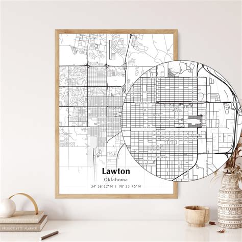 Map of Lawton Digital File, Modern City Map, Lawton Printable Map ...