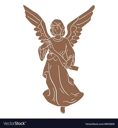 Angel nativity character silhouette Royalty Free Vector