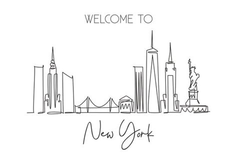 Drawing Easy New York Skyline Silhouette - art-vomitory