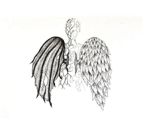 Lucifer Angel Devil Demon Wings Sketch Drawing Tattoo Design Home Decor ...