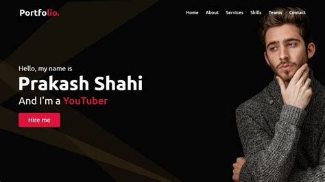 Responsive Personal Portfolio Website using HTML CSS & JavaScript