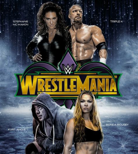 WrestleMania 34: Triple H & Stephanie McMahon vs Kurt Angle & Ronda ...