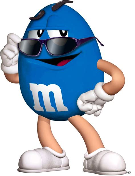 Blue w shades | M&m characters, M m candy, M m characters clipart