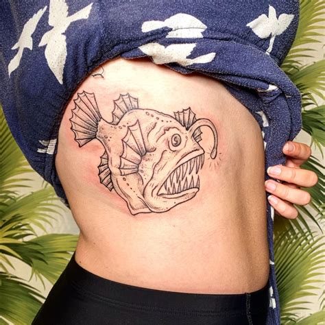 Angler fish tattoo | Angler fish tattoo, Tattoos, Flower tattoo