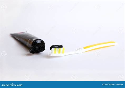 Black toothpaste stock image. Image of hygiene, white - 21179229