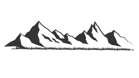 Mountains vector.Mountain range silhouette isolated vector illustration ...