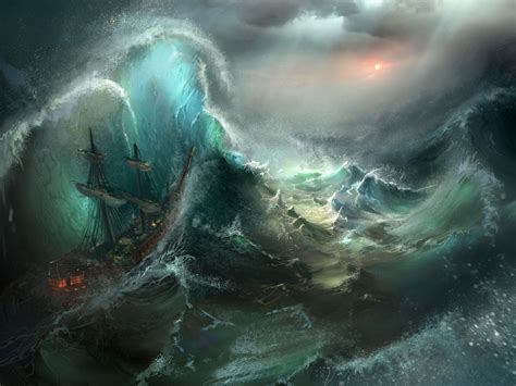 A stormy sea that Neptune would release on sailors due to his anger and ...