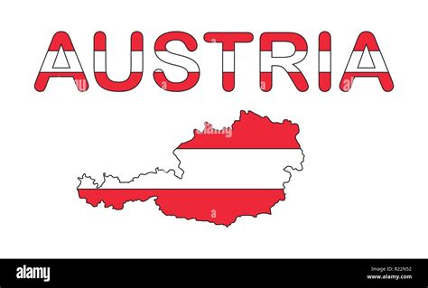 austria map flag design isolated on white background Stock Vector Image ...